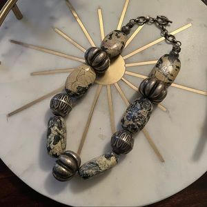Vintage Jasper and silver necklace